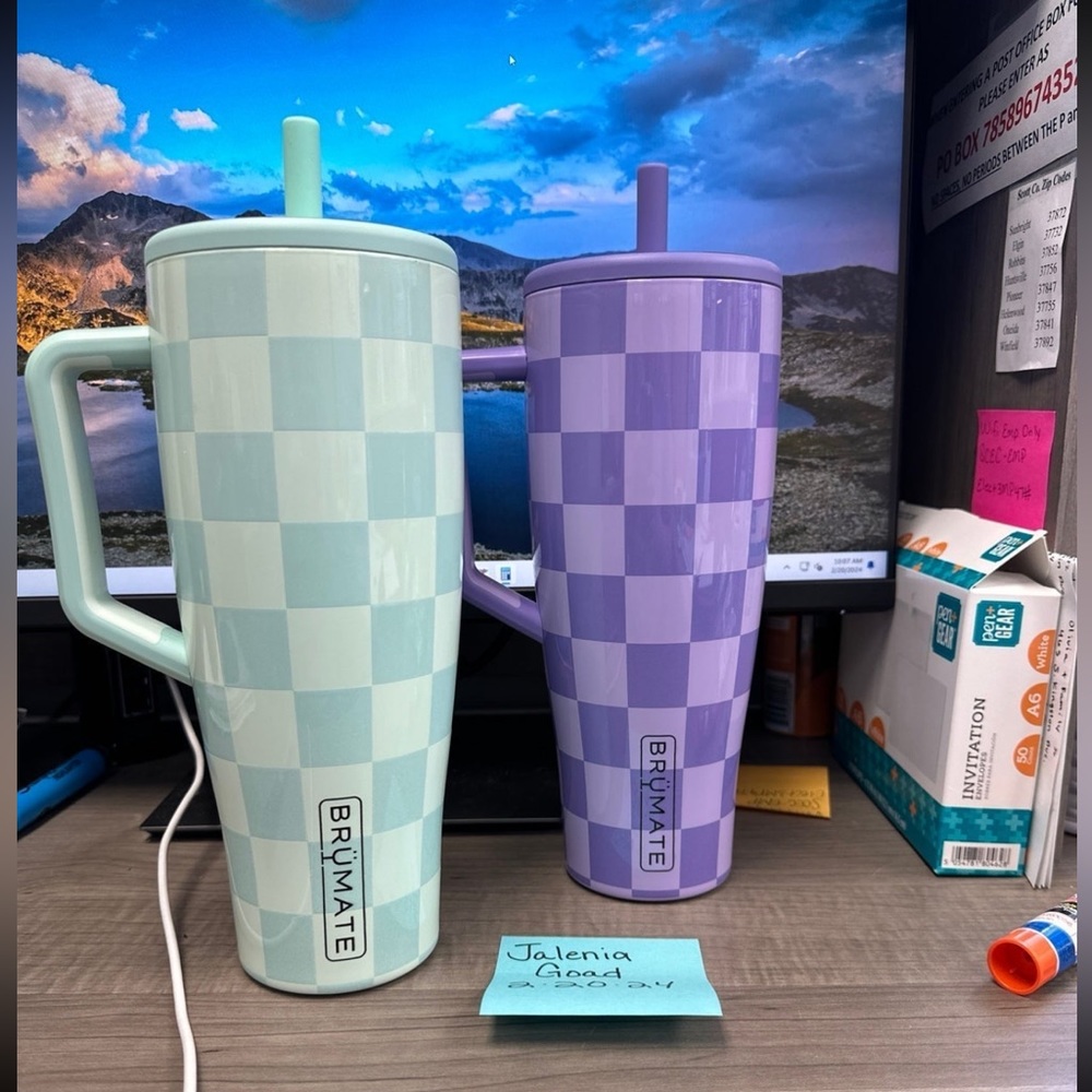 Lavender checker BrüMate 40oz Seafoam checker BrüMate 40oz